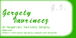 gergely vavrinecz business card